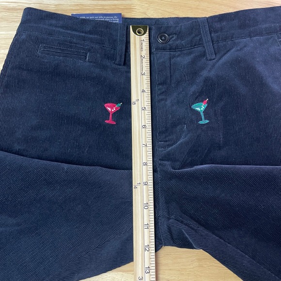 NEW Vineyard Vines ALL OVER MARTINI Corduroy Pants Mens 30x30 Blac Stretch - Picture 7 of 12
